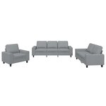 vidaXL Ensemble de canapés 3 Pièces gris clair tissu