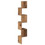 vidaXL Étagère d'angle murale vieux bois 20x20x127 5 cm