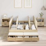 vidaXL Cadre de lit avec rangement Chêne Sonoma 236.5 x 120 x 31.5 cm