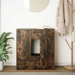 vidaXL Buffet avec tiroirs et portes chêne fumé 70 5x34x74 5 cm