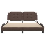 vidaXL Cadre de lit avec LED sans matelas Zadar marron 160x200 cm