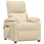 vidaXL Fauteuil électrique de massage Crème Tissu