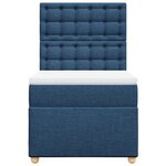 vidaXL Sommier à lattes de lit avec matelas Bleu 100x200 cm Tissu