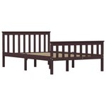 vidaXL Cadre de lit Marron foncé Bois de pin massif 120x200 cm