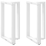 vidaXL Pieds de table de bar en T  2 pièces  blanc  60 x 35 x (90-91) cm  acier