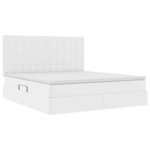 vidaXL Lit de Rangement Blanc pur 180 x 200 cm Cuir synthétique