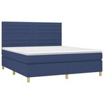 vidaXL Sommier à lattes de lit avec matelas Bleu 180x200 cm Tissu