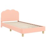 vidaXL Cadre de lit pour enfants avec tête de lit Rose 90 x 200 cm