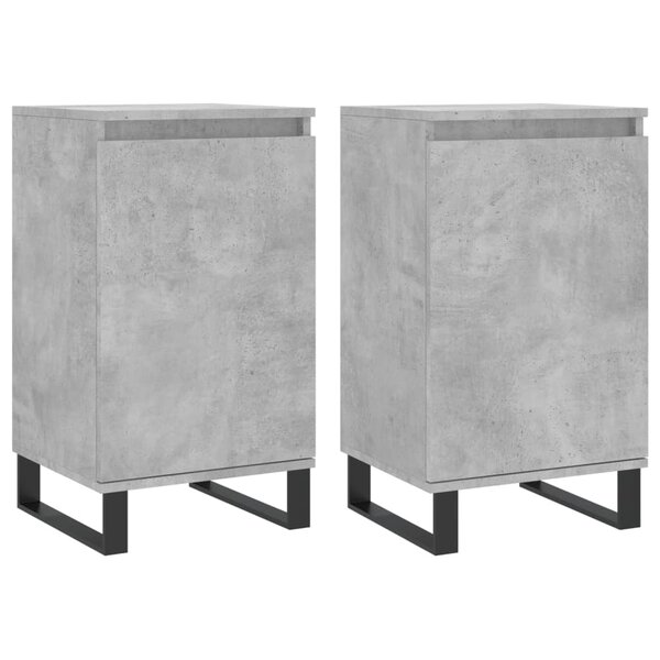 vidaXL Buffets 2 Pièces gris béton 40x35x70 cm bois d'ingénierie