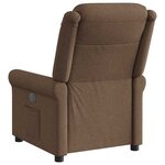 vidaXL Fauteuil inclinable électrique Marron Tissu