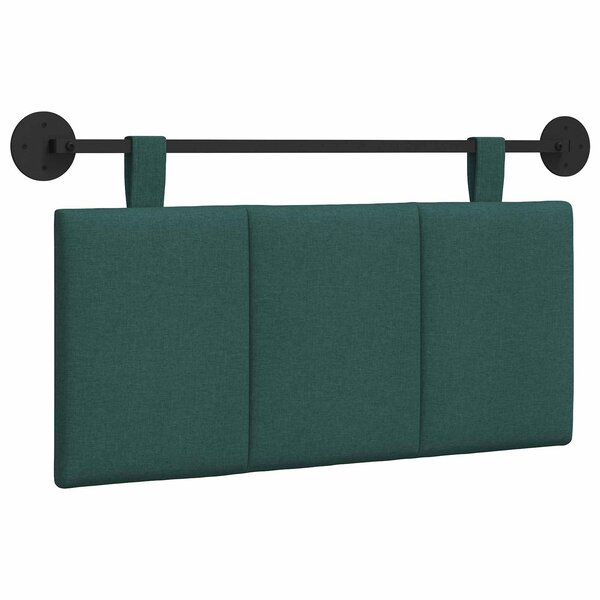vidaXL Tête de lit suspendue Vert foncé Tissu