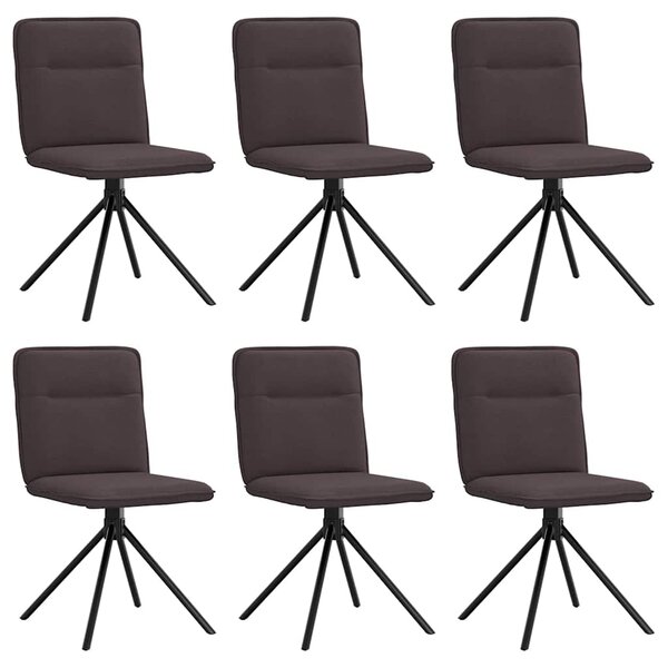 vidaXL Chaises à manger lot de 6 marron foncé tissu