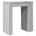 vidaXL Table de bar avec étagères sonoma gris bois d'ingénierie