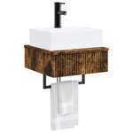 vidaXL Basin de lavage mural Chêne fumé 40 x 41 x 39 cm