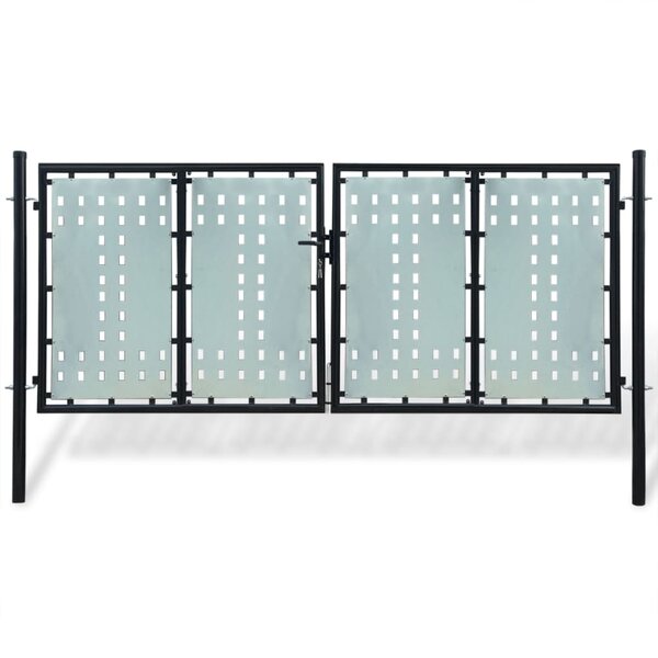 vidaXL Portail simple de clôture Noir 300x175 cm