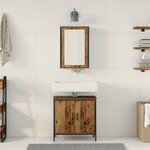 vidaXL Ensemble de meubles de salle de bain en 2 pièces Vieux bois