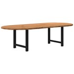vidaXL Table à manger marron clair bois de chêne massif ovale
