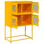 vidaXL Buffet haut jaune moutarde 68x39x107 cm acier