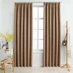 vidaXL Rideaux occultants avec crochets 2 Pièces Taupe 140x225 cm