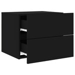 vidaXL Table de chevet murale avec lumières LED noir