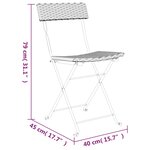 vidaXL Chaises de bistrot pliantes lot de 4 Résine tressée et acier