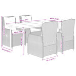 vidaXL Ensemble à manger de jardin et coussins 5 Pièces gris clair rotin