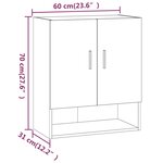 vidaXL Armoire murale Blanc 60x31x70 cm Bois d'ingénierie