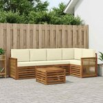 vidaXL Ensemble de canapé d'angle avec coussin 5 Pièces Naturel et Crème