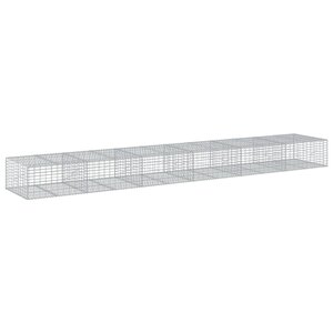 vidaXL Panier gabion avec couvercle 600x100x50 cm fer galvanisé