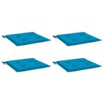 vidaXL Coussins de chaise jardin lot de 4 bleu 50x50x4 cm tissu oxford
