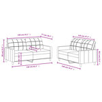 vidaXL Ensemble de canapés 2 Pièces avec coussins Crème Tissu