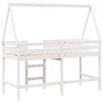 vidaXL Lit superposé avec échelle et toit sans matelas blanc 80x200 cm