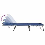 vidaXL Chaise longue pliante 2 Pièces Bleu 56 x 189 x 87 cm tissu