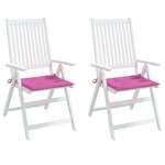 vidaXL Coussins de chaise de jardin lot de 2 rose 40x40x4 cm tissu
