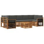 vidaXL Ensemble de canapés d'extérieur 8 pc Naturel et Anthracite