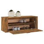 vidaXL Armoire à chaussures murale Chêne fumé 100x35x38 cm
