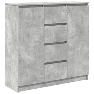 vidaXL Buffet avec tiroirs gris béton 100 5x35x98 5 cm bois ingénierie