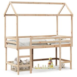 vidaXL Lit superposé avec échelle et toit sans matelas 90x190 cm