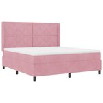 vidaXL Lit à ressorts avec matelas avec LED Rose 180 x 200 cm Velours