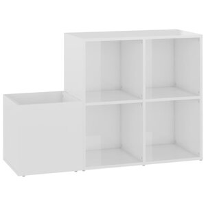 vidaXL Armoire à chaussures d’entrée blanc brillant bois ingénierie