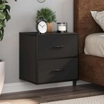 vidaXL Table de chevet murale noir 40x31x39 5 cm