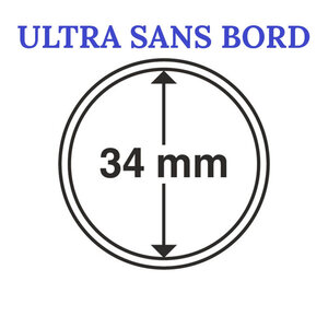 Capsules rondes sans bord ULTRA pour monnaies de collection. Diamètre intérieur - 34 mm