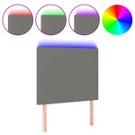 vidaXL Tête de lit à LED Gris foncé 80x5x118/128 cm Tissu