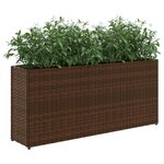 vidaXL Jardinière avec 2 pots marron 90x20x40 cm résine tressée