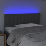 vidaXL Tête de lit à LED Gris foncé 80x5x78/88 cm Tissu