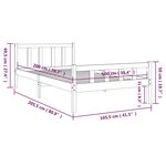 vidaXL Cadre de lit Gris Bois massif 100x200 cm