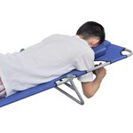 vidaXL Chaise longue avec coussin de tête Acier enduit de poudre Bleu