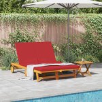 vidaXL Transat 2-personne Marron 125 x 200 x 84cm Bois d'acacia massif