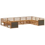 vidaXL Ensemble de canapés d'extérieur 9 pc Naturel