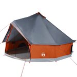 vidaXL Tente familiale tipi 8 personnes gris et orange imperméable